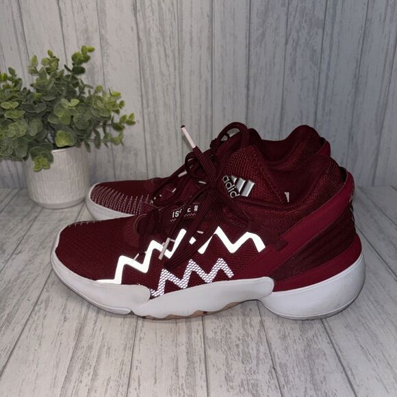 Mens Size 8 Adidas D.O.N. Issue 2 Maroon Sneakers - Picture 3 of 6